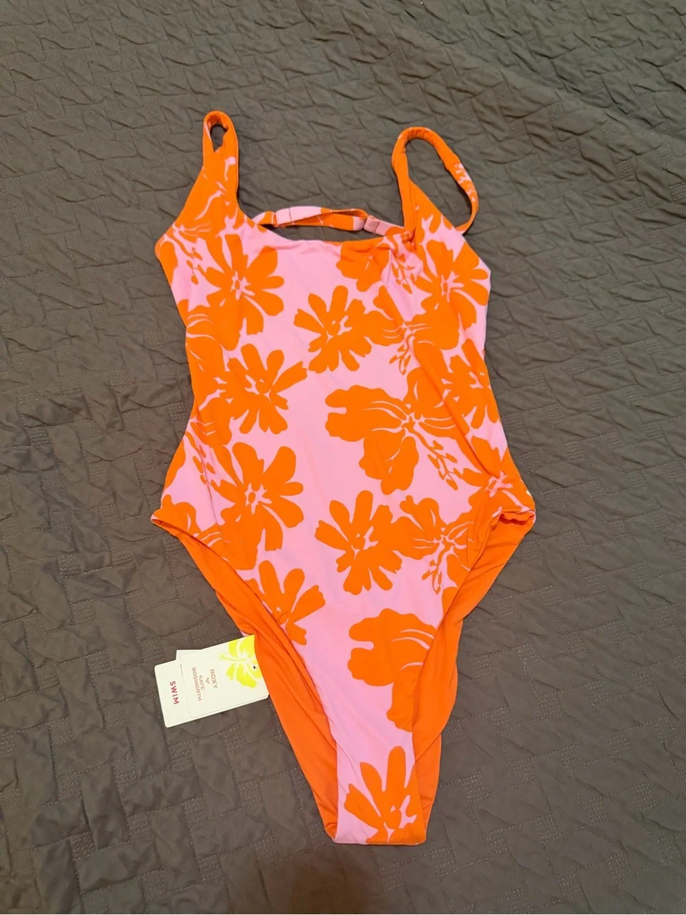 Roxy Kate Bosworth One-Piece Swimsuit Pink Frosting My Kind of Hibiscus XL